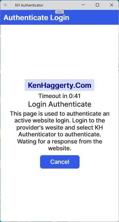 Authenticate Login page