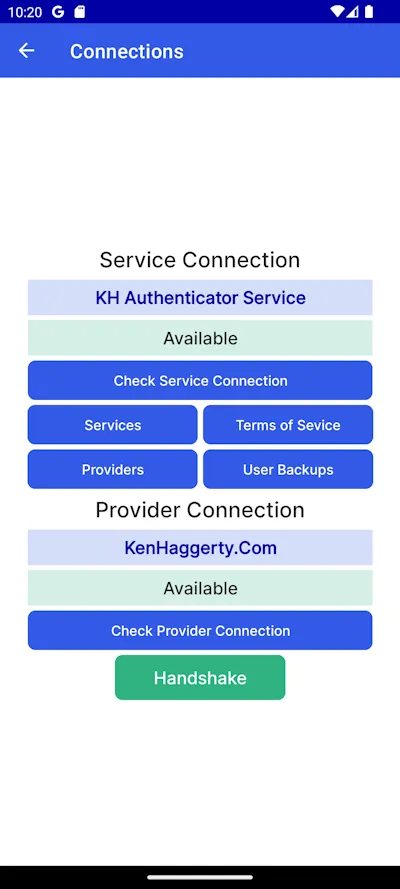 Connections page with preferred set