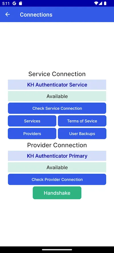 Connections page with Providers button